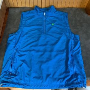 Large Turquoise Wind Vest, Antigua Quarter Zip, Zip Pocket Polyester Vest
